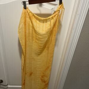 Reversible Orange Silk Zirou Scarf| Unique Gift from China Handmade 58”‎ x 20”